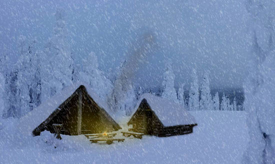 Snow storm in Lapland